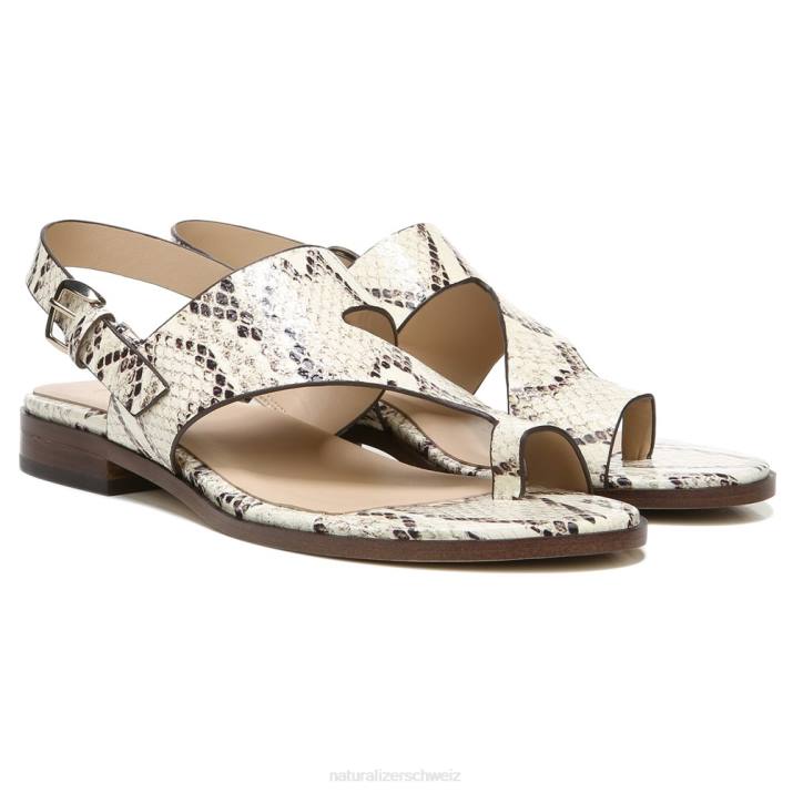 Frauen Naturalizer Elfenbeinfarbenes Cobra-Leder 27 Edit Eris Sandale 66FF611
