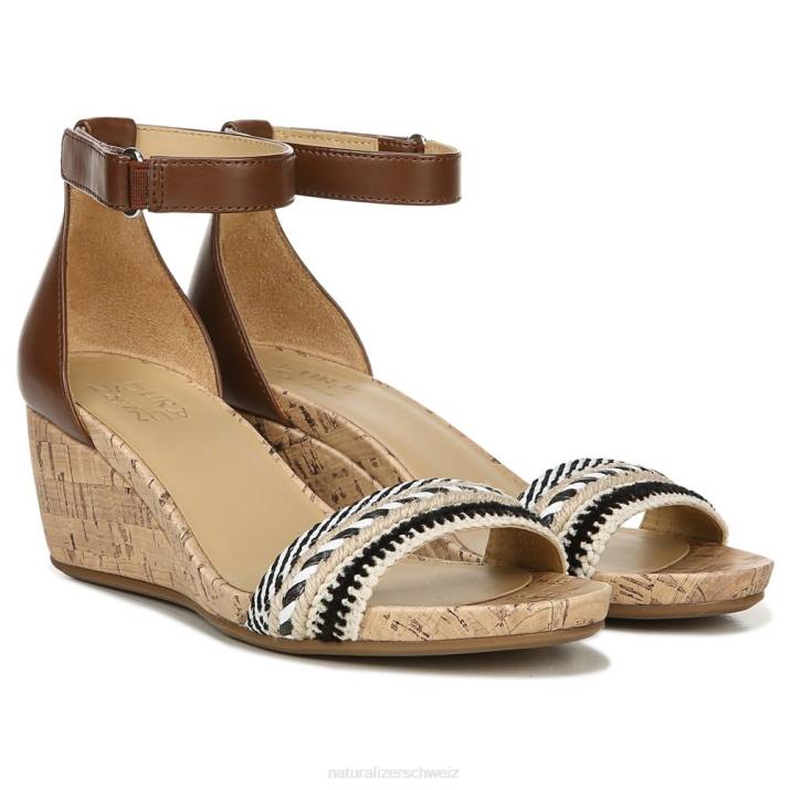 Frauen Naturalizer Mehrfarbiger Stoff/hellbrauner Synthetikstoff Areda Keilsandale 66FF318