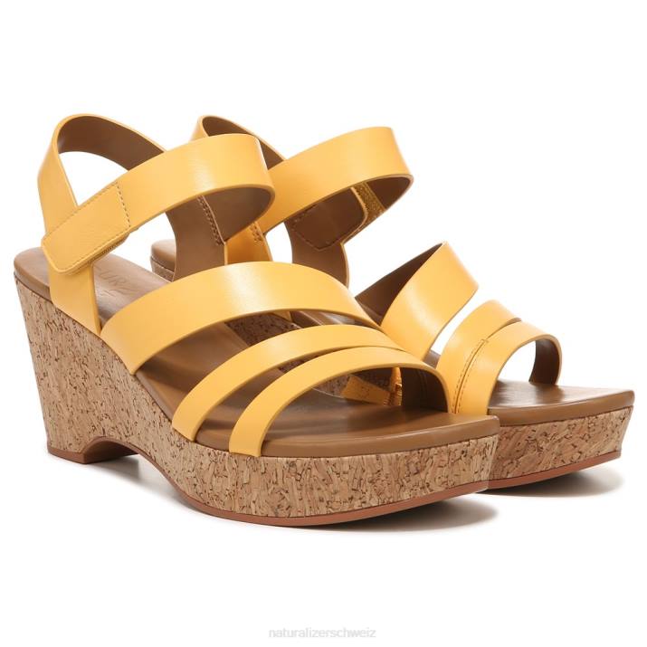 Frauen Naturalizer narzissengelbes Leder Cynthia Keilsandale 66FF371