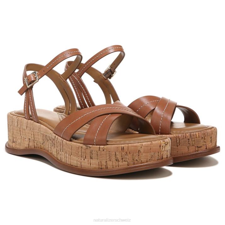 Frauen Naturalizer englisches teebraunes Leder Rikki-Sandale 66FF616