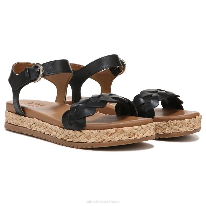 Frauen Naturalizer schwarzes Leder Neila-Sandale 66FF206