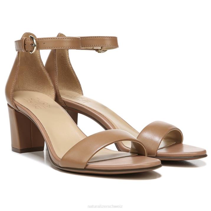 Frauen Naturalizer Café-Leder Vera-Kleidsandale 66FF6