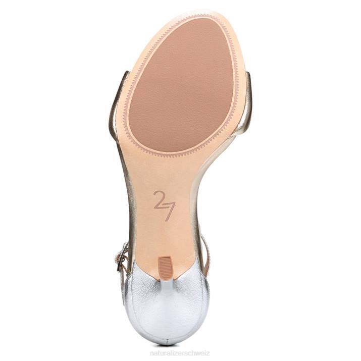 Frauen Naturalizer Champagnerfarbenes Leder 27 Edit Violette Kleid-Sandale 66FF140