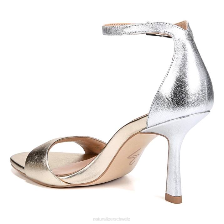 Frauen Naturalizer Champagnerfarbenes Leder 27 Edit Violette Kleid-Sandale 66FF140