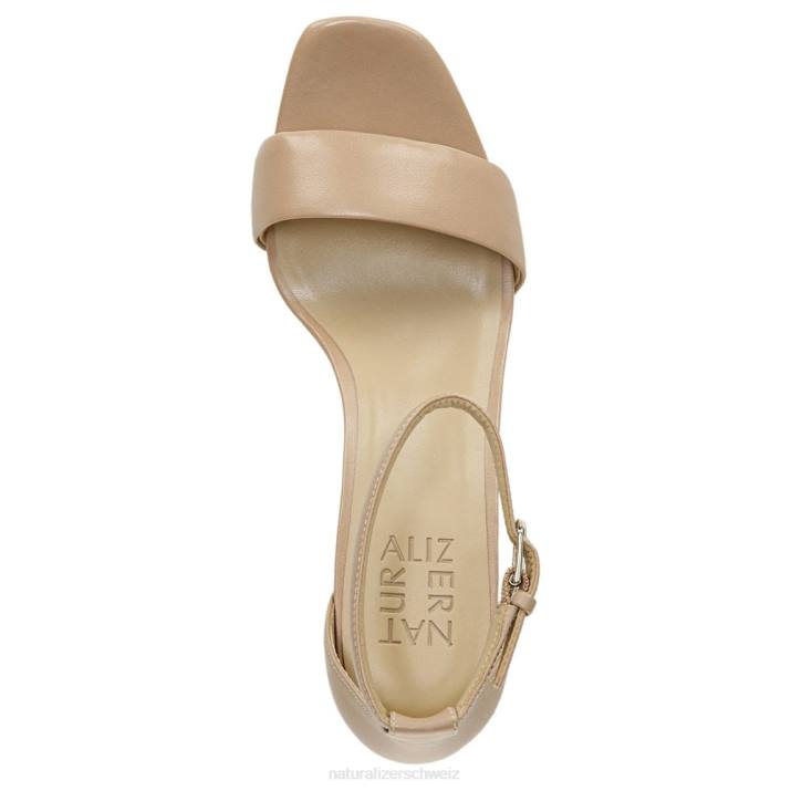 Frauen Naturalizer Creme-Brûlée-Leder Joy-Kleid-Sandale 66FF68