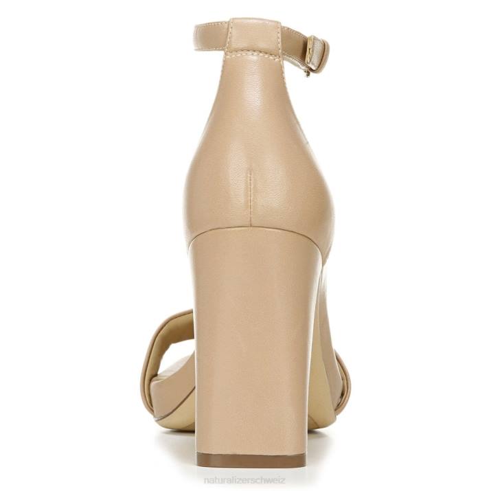 Frauen Naturalizer Creme-Brûlée-Leder Joy-Kleid-Sandale 66FF68