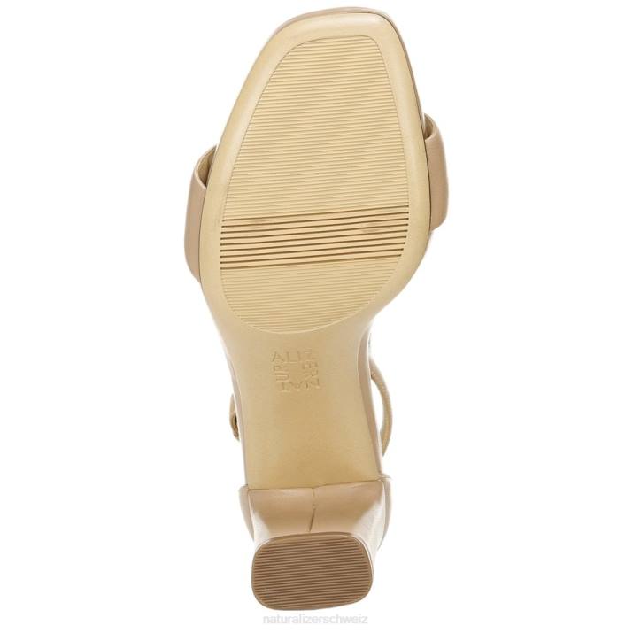 Frauen Naturalizer Creme-Brûlée-Leder Joy-Kleid-Sandale 66FF68