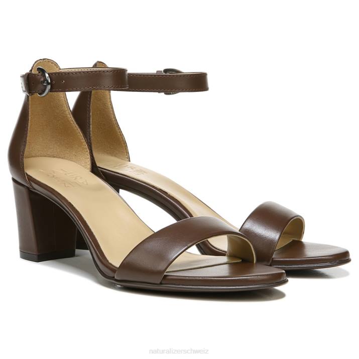 Frauen Naturalizer Mokka-Leder Vera-Kleidsandale 66FF3
