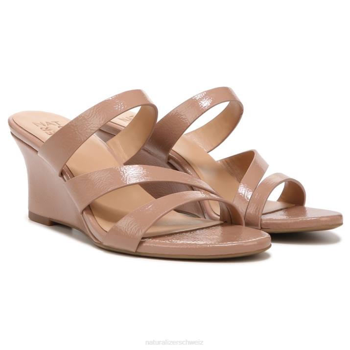 Frauen Naturalizer Taupefarbenes Patent Breona-Kleidsandale 66FF591