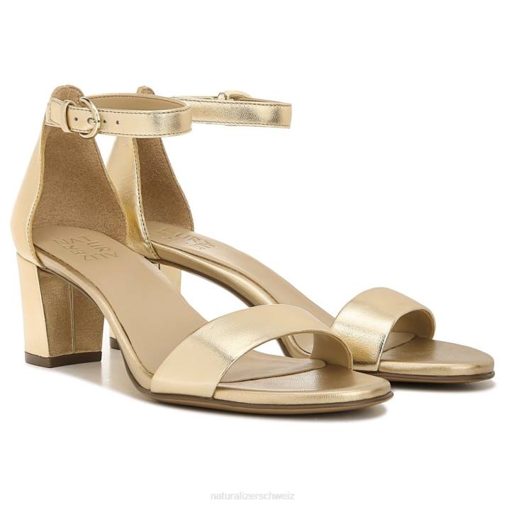 Frauen Naturalizer dunkelgoldenes Leder Vera-Kleidsandale 66FF11