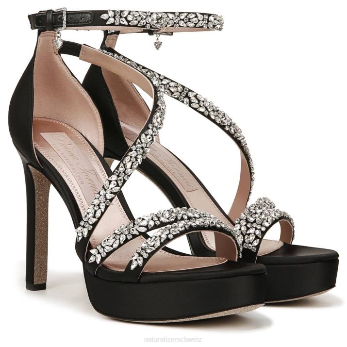 Frauen Naturalizer schwarzer Stoff Liebe Kleid Sandale 66FF308