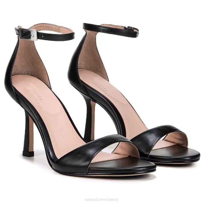 Frauen Naturalizer schwarzes Leder 27 Edit Violette Kleid-Sandale 66FF139