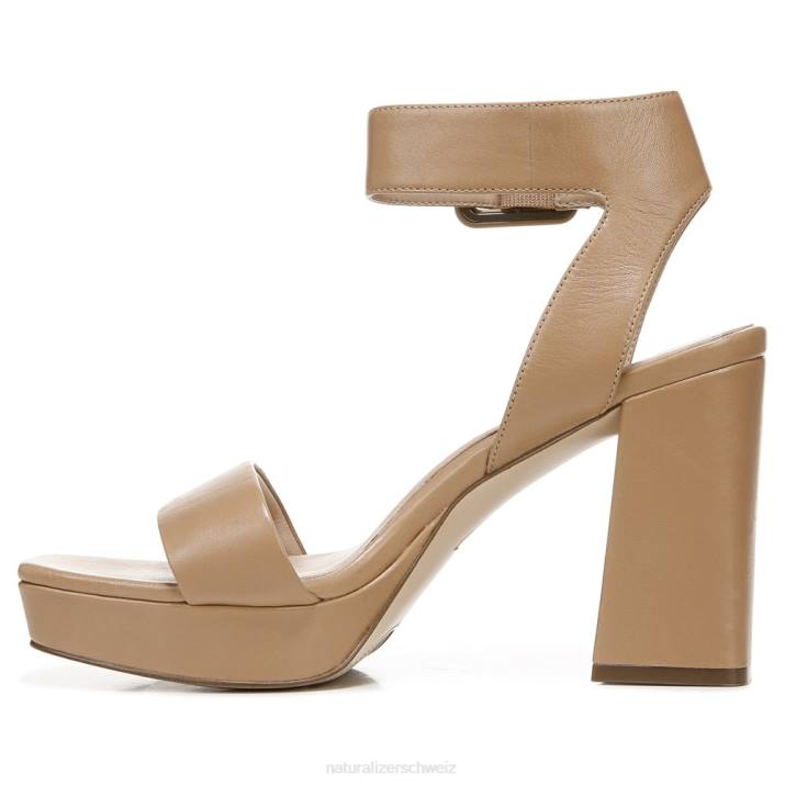 Frauen Naturalizer taupefarbenes Leder 27 Edit Jaselle Kleid-Sandale 66FF214