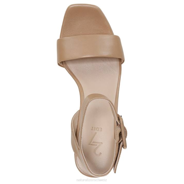 Frauen Naturalizer taupefarbenes Leder 27 Edit Jaselle Kleid-Sandale 66FF214