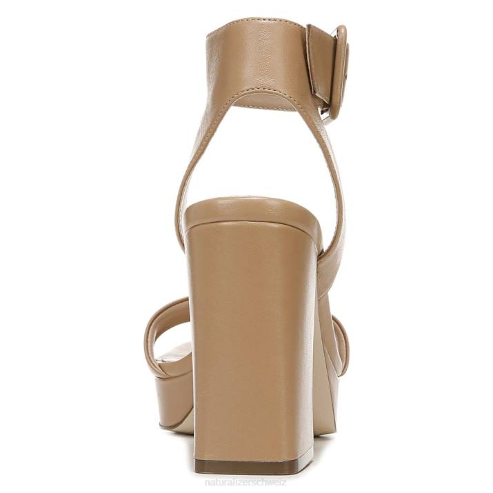Frauen Naturalizer taupefarbenes Leder 27 Edit Jaselle Kleid-Sandale 66FF214
