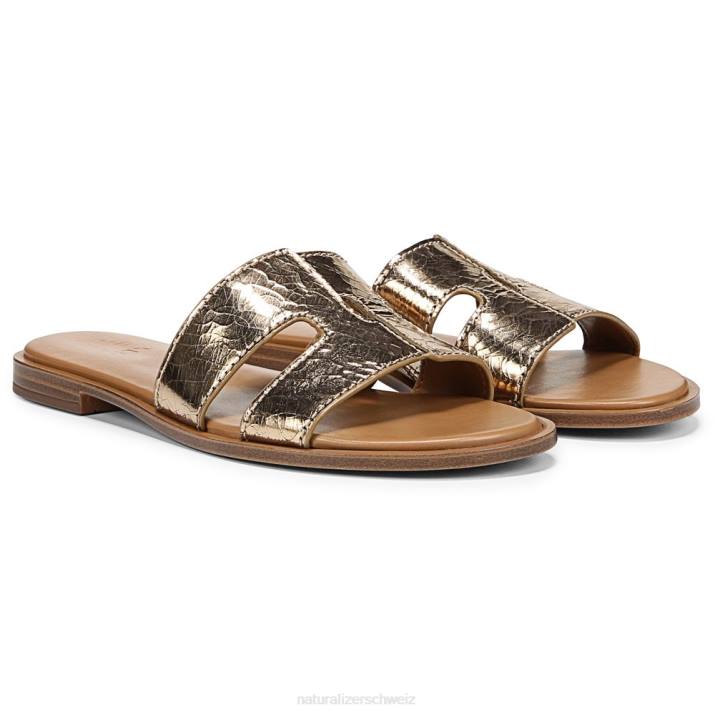 Frauen Naturalizer bronzefarbenes Leder Fame-Sandale 66FF289