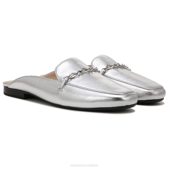 Frauen Naturalizer silbernes Leder Emiline-Maultier 66FF64