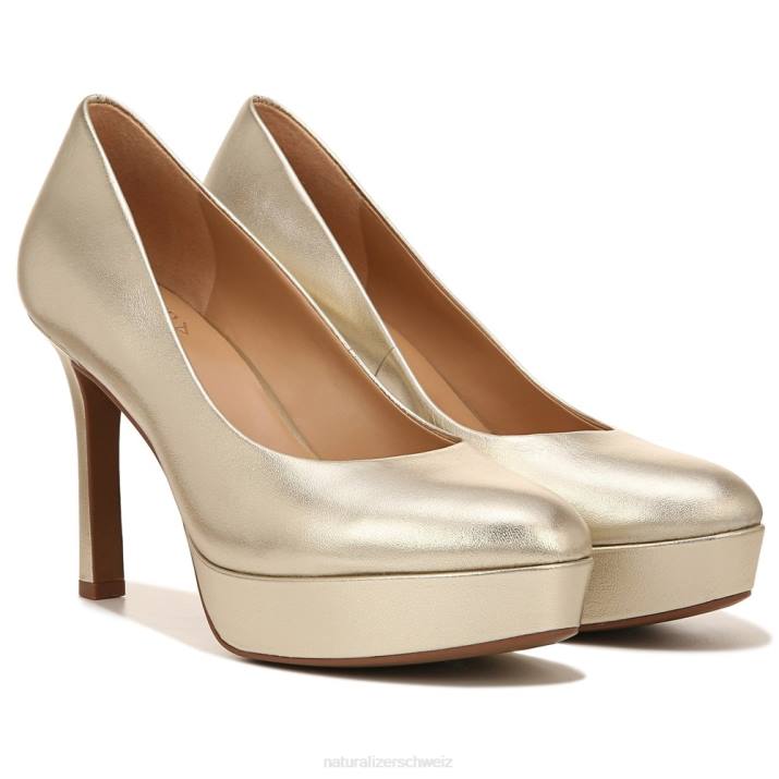 Frauen Naturalizer Champagnergelb glatt Camilla-Pumpe 66FF193