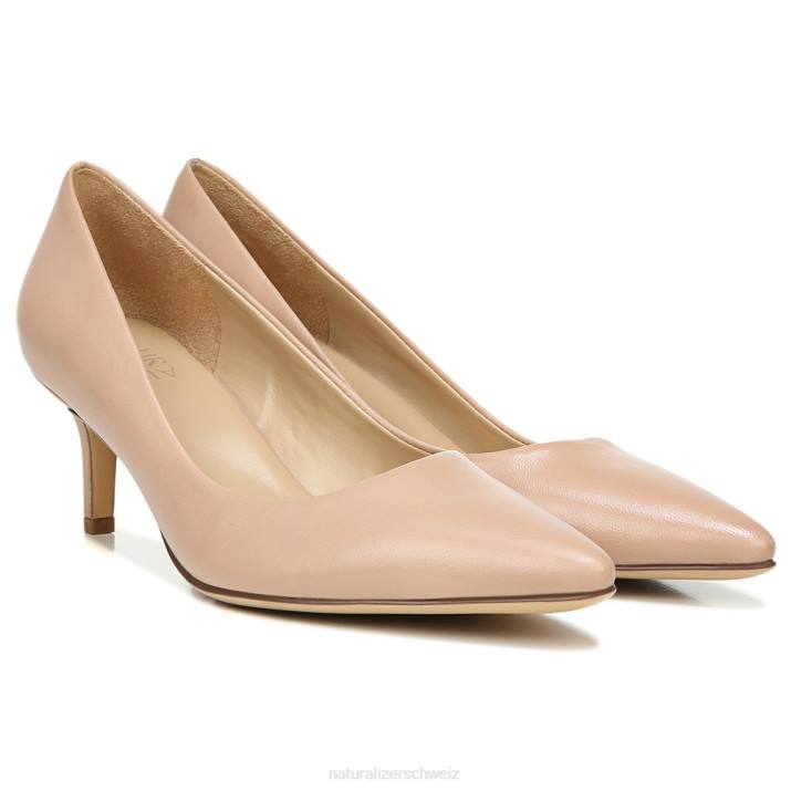 Frauen Naturalizer Creme-Brûlée-Leder immer pumpen 66FF210