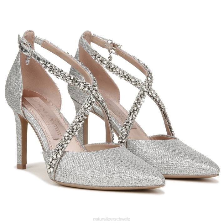 Frauen Naturalizer silberner Stoff Sevgi-Pumpe 66FF301