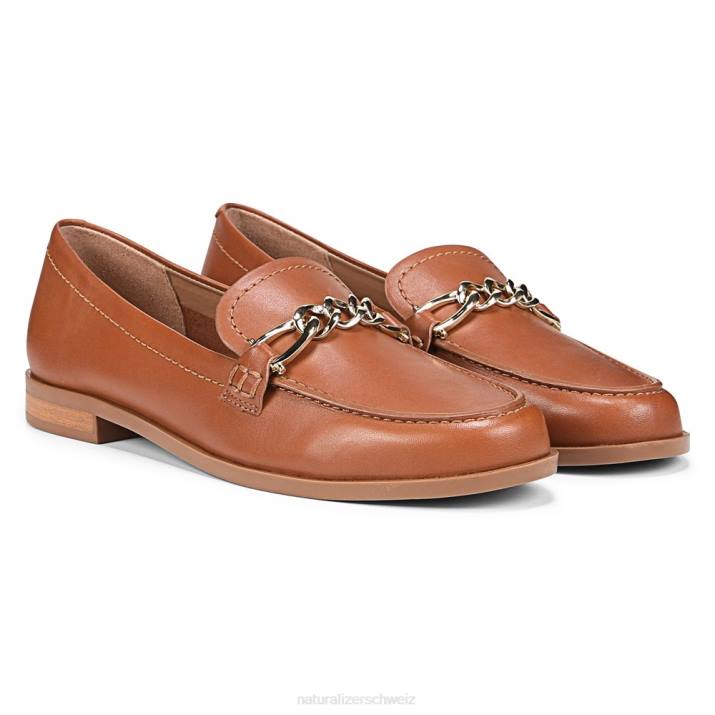 Frauen Naturalizer braunes Leder Sawyer-Loafer 66FF402