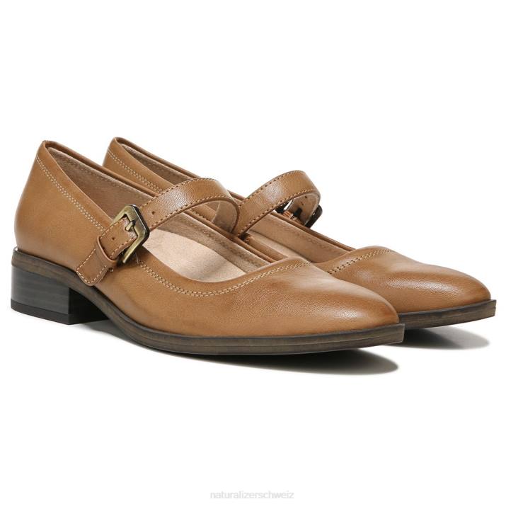 Frauen Naturalizer englischer Tee braun synthetisch Seele Ramona Mary Jane flach 66FF348