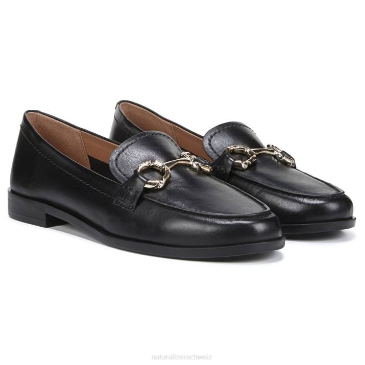 Frauen Naturalizer schwarzes Leder Stevie-Loafer 66FF260