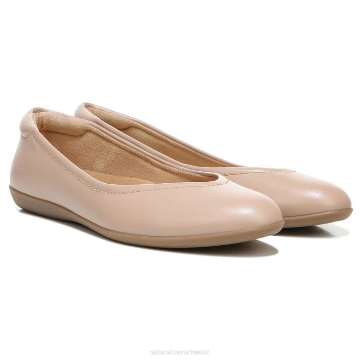 Frauen Naturalizer Creme-Brûlée-Leder Vivienne flach 66FF499