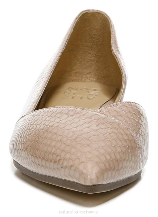 Frauen Naturalizer Vintage-Schlangenleder in Mauve Kristin Flat 66FF267