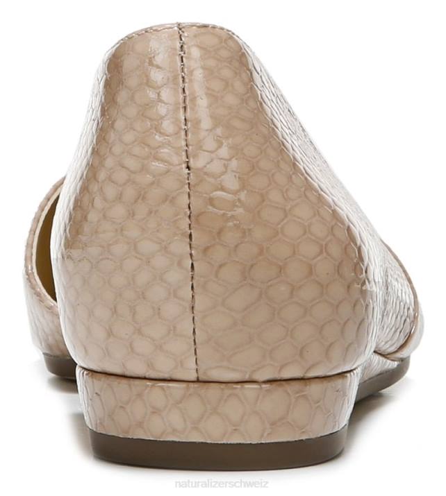 Frauen Naturalizer Vintage-Schlangenleder in Mauve Kristin Flat 66FF267