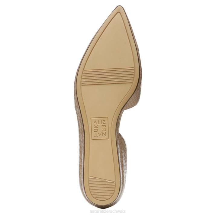 Frauen Naturalizer Vintage-Schlangenleder in Mauve Kristin Flat 66FF267