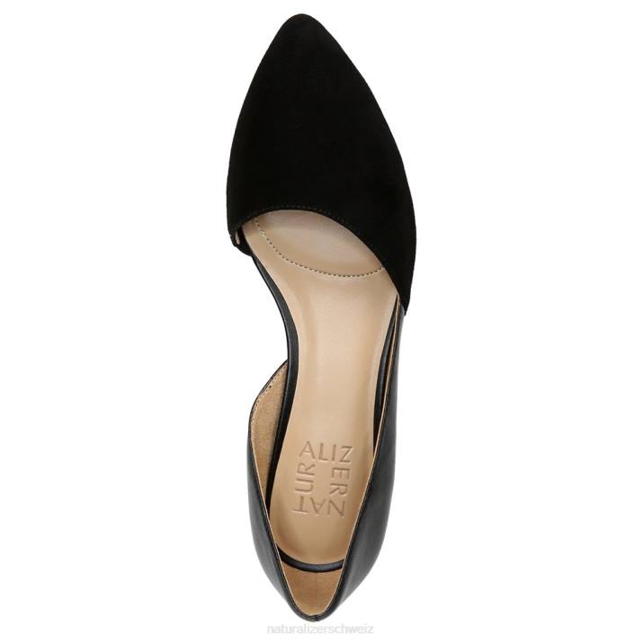 Frauen Naturalizer schwarzes Leder/Wildleder samantha d\'orsay flach 66FF242