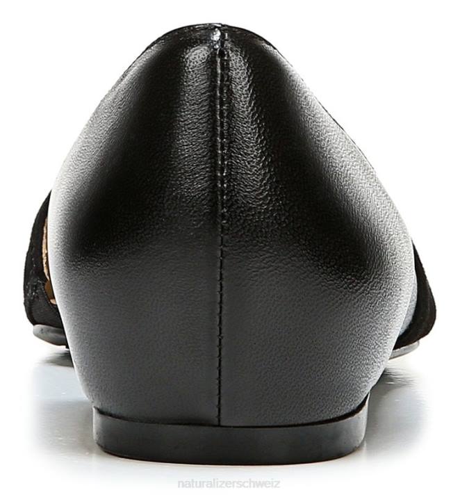 Frauen Naturalizer schwarzes Leder/Wildleder samantha d\'orsay flach 66FF242