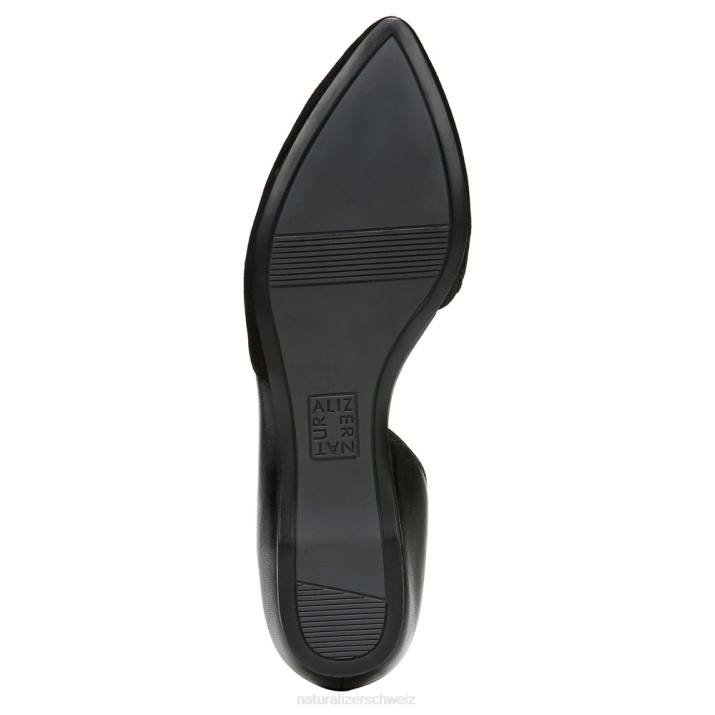 Frauen Naturalizer schwarzes Leder/Wildleder samantha d\'orsay flach 66FF242