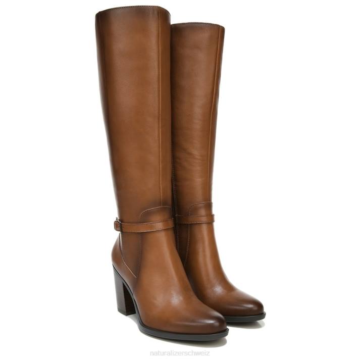 Frauen Naturalizer Apfelwein-Gewürzleder Kalina kniehoher Stiefel mit breiter Wade 66FF256