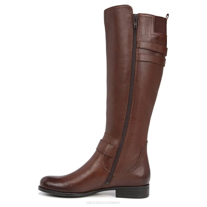Frauen Naturalizer Schokoriegelleder Jessie kniehoher Stiefel mit breiter Wade 66FF272