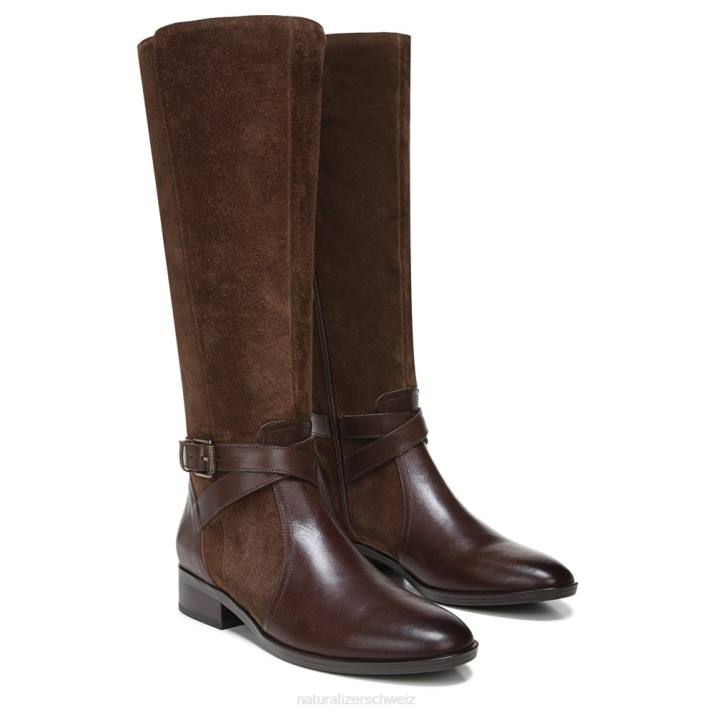 Frauen Naturalizer Schokoriegelleder Rena Reitstiefel 66FF252