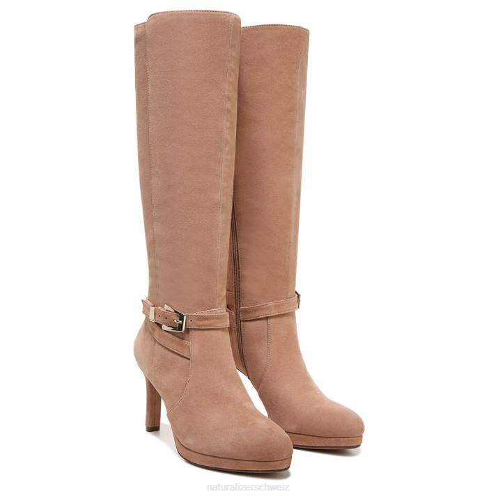 Frauen Naturalizer Taupefarbenes Wildleder Taelynn kniehoher Stiefel 66FF648