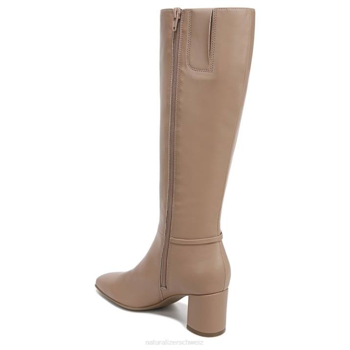 Frauen Naturalizer Taupefarbenes, glattes Synthetikmaterial Waylon kniehoher Stiefel 66FF593