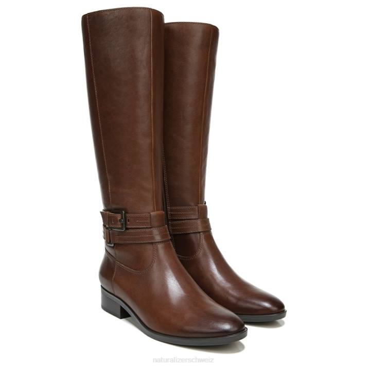 Frauen Naturalizer Zimtleder Reid kniehoher Stiefel mit breiter Wade 66FF597