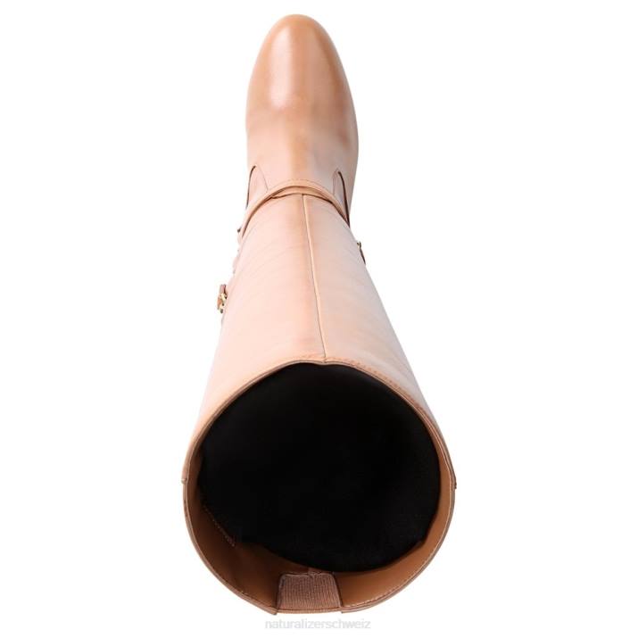 Frauen Naturalizer cafébraunes Leder Kniehoher Henny-Stiefel mit breiter Wade 66FF639