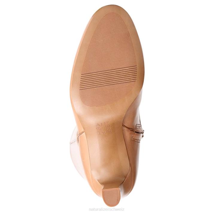 Frauen Naturalizer cafébraunes Leder Kniehoher Henny-Stiefel mit breiter Wade 66FF639