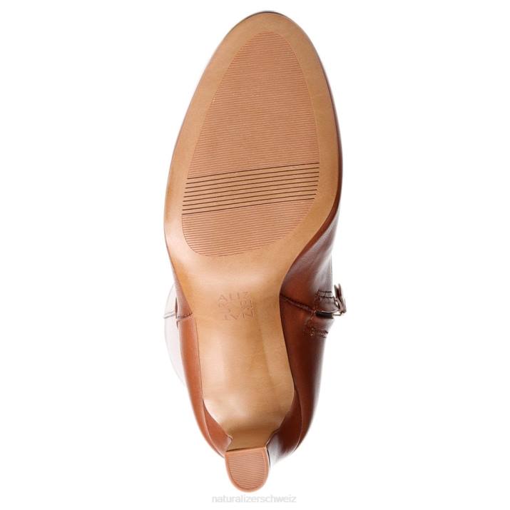 Frauen Naturalizer kakaobraunes Leder Kniehoher Henny-Stiefel mit breiter Wade 66FF640