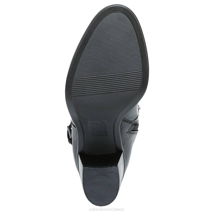 Frauen Naturalizer schwarzes Leder Kalina kniehoher Stiefel mit breiter Wade 66FF257