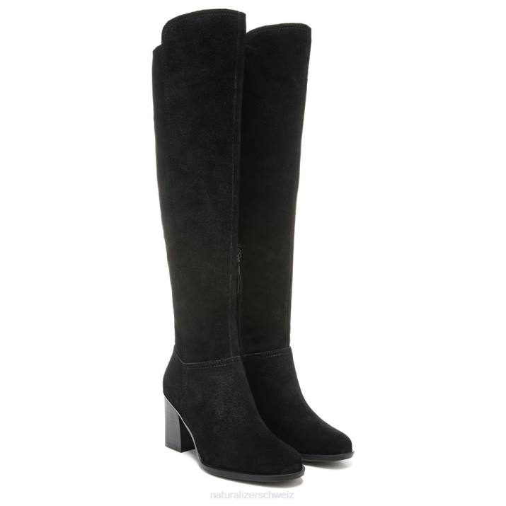 Frauen Naturalizer schwarzes Leder Kyrie Overknee-Stiefel 66FF284