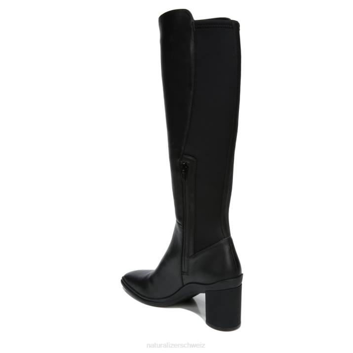 Frauen Naturalizer schwarzes Leder/Stoff Wasserdichter kniehoher Stiefel von Axel 66FF249