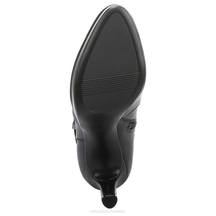 Frauen Naturalizer schwarzes Leder Taelynn kniehoher Stiefel mit breiter Wade 66FF642