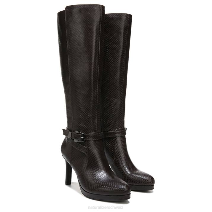 Frauen Naturalizer waldbraunes Schlangenleder Taelynn kniehoher Stiefel 66FF649