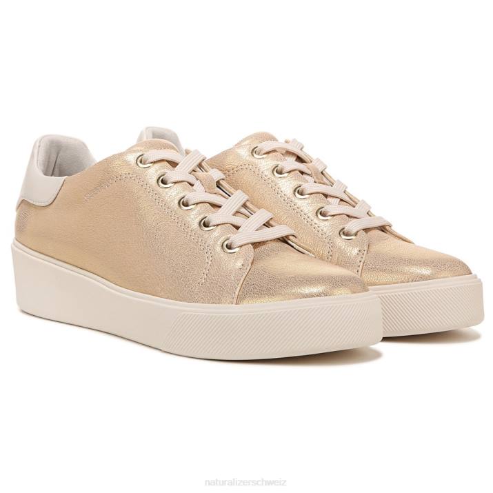 Frauen Naturalizer goldenes Leder Morrison 2.0 Schnürsneaker 66FF94
