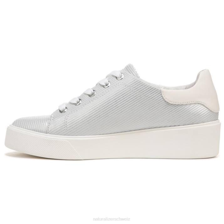 Frauen Naturalizer silbernes Leder Morrison 2.0 Schnürsneaker 66FF93